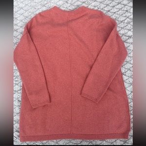 J Jill Sweater Size M Peach Pink Knit Pullover Middle Pleat Oversized Tunic